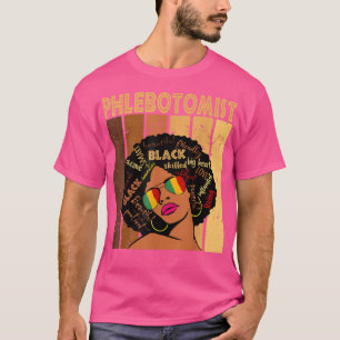 Phlebotomist Afro African American Women Black T-shirt