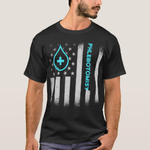 Phlebotomist Amerikaanse vlaggenflebotometechnicus T-shirt