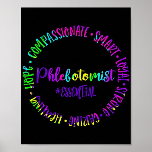 Phlebotomist Caring Sterk Essential Smart Royal Poster (Voorkant)