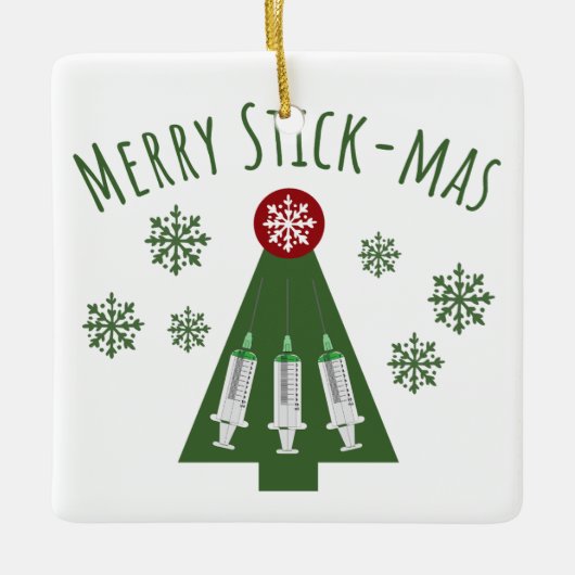 Phlebotomist Cute Green-kerstboom Keramisch Ornament (Voorkant)