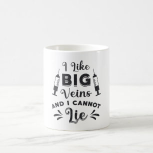 Phlebotomist Ik hou van Big Veins Phlebotomy Gift Koffiemok