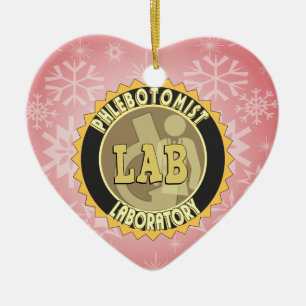 PHLEBOTOMIST LABORATORY BADGE LOGO KERAMISCH ORNAMENT