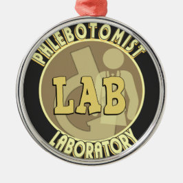 PHLEBOTOMIST LABORATORY BADGE LOGO METALEN ORNAMENT