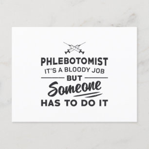 Phlebotomist moet het flebotomie loslaat op verstu briefkaart