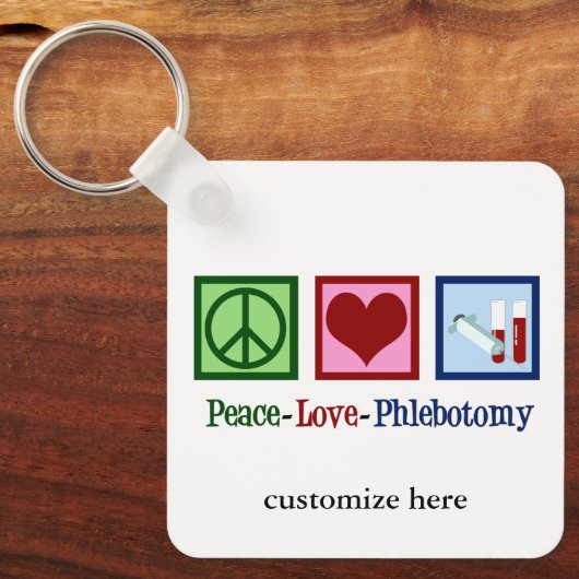 Phlebotomist Peace Love Phlebotomtomie Custom Sleutelhanger (Voorkant)