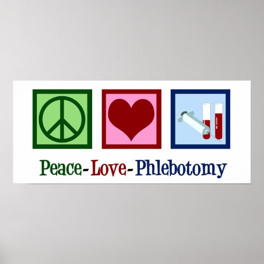 Phlebotomist Peace Love Phlebotomtomie Kantoor Poster (Voorkant)