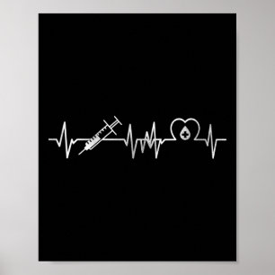 Phlebotomist Phlebotomie Phlebotomist Heartbeat Poster