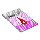 Phlebotomist Pink Chevron Bloed Drop Notitieboek (Rechterzijde)