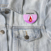 Phlebotomist Pink Chevron Bloed Drop Ronde Button 5,7 Cm (In situ)