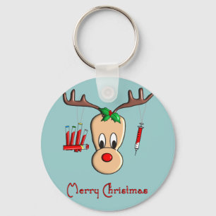 Phlebotomist Reindeer kerstcadeautjes Sleutelhanger