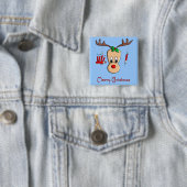 Phlebotomist Reindeer kerstcadeautjes Vierkante Button 5,1 Cm (In situ)