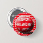 PHLEBOTOMIST SPHERE BLOEDDROP RONDE BUTTON 5,7 CM (Voorkant /achterkant)