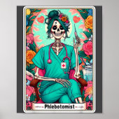 Phlebotomist Tarot Card Skeleton Phlebotomy Tech P Poster (Voorkant)