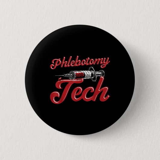 Phlebotomist Tech Technician Phlebotomy Tech Ronde Button 5,7 Cm (Voorkant)