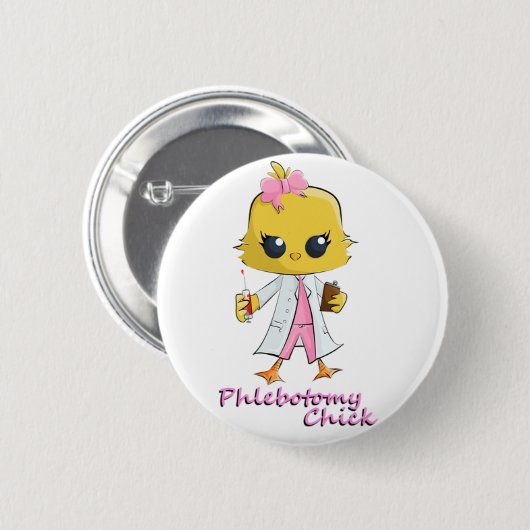 Phlebotomy Chick Ronde Button 5,7 Cm (Voorkant /achterkant)