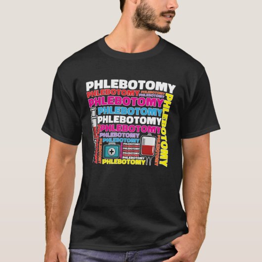 Phlebotomy Phlebotomist Tech Blood Technician T-shirt (Voorkant)