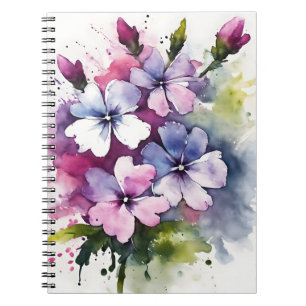 Phlox - Waterverf bloemen Notitieboek