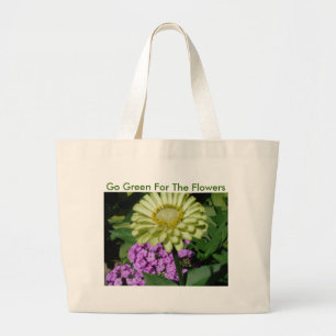 Phlox&Zinnia, ga groen voor de bloemen Grote Tote Bag