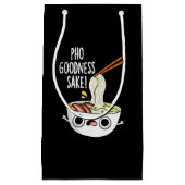 Pho Goodness Sake Funny Noodle Pun Dark BG Klein Cadeauzakje (Voorkant)
