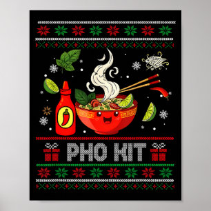 Pho Kit Apparel Lelijke Kerst Pyjama's Matching Fa Poster