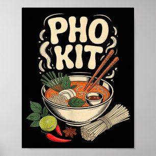 Pho Kit Vietnamese Noedelsoep Kom Herbs Limoen Chi Poster
