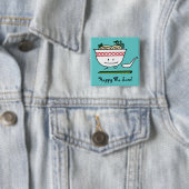 Pho Noodle Bowl Vietnam soep knuppels Vierkante Button 5,1 Cm (In situ)