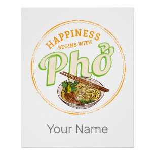 Pho Soep Retro Street Food  Gourmet Vietnam Perfect Poster