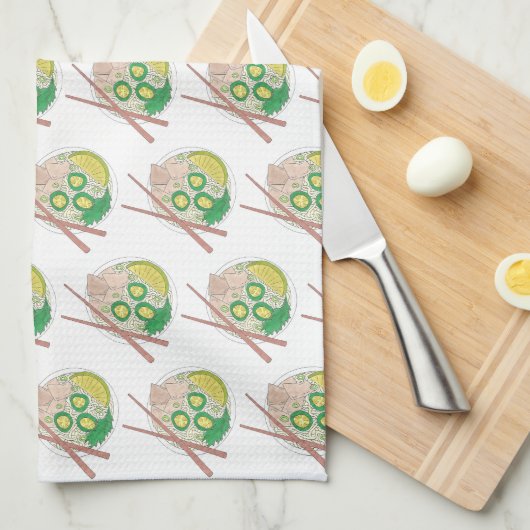 PHO Vietnamese Food Chicken Noodle Soup Chopsticks Theedoek (Quarter Fold)