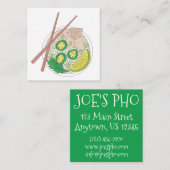 PHO Vietnamese Food Chicken Noodle Soup Chopsticks Vierkante Visitekaartje (Voorkant / Achterkant)