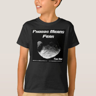 Phobos betekent angst voor T-shirt Hee