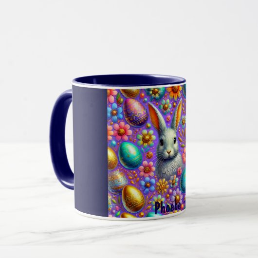 PHOEBE ~ EASTER BUNNY Oeufs Fleurs ~ Mug (Devant gauche)