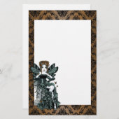 "Phoebe" gothische couture Butterfly Fairy Station Briefpapier (Voorkant / Achterkant)
