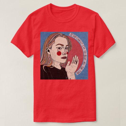 Phoebe overbrugt Jezus Christus in zo blauw de hel T-shirt (Design voorkant)