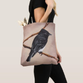 Phoebe sur sac fourre-tout marron (De près)