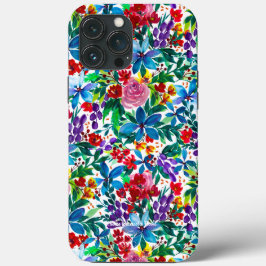 Phoebe Waterverf Floral  iPhone 13 Pro Max Hoesje