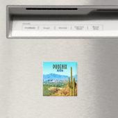 Phoenix Arizona City Cactus en Mountain  Magneet (Insitu (Vaatwasser))
