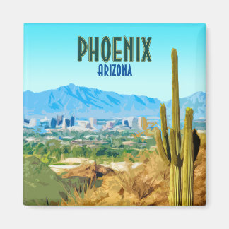 Phoenix Arizona City Cactus en Mountain  Magneet