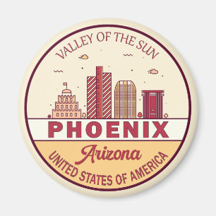 Phoenix Arizona City Skyline Emblem Magneet