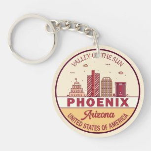 Phoenix Arizona City Skyline Emblem Sleutelhanger