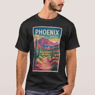 Phoenix Arizona Illustratie Reis Kunst Vintage T-shirt