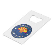 Phoenix Arizona Kredietkaart Flessenopener (Voorkant Gekanteld)