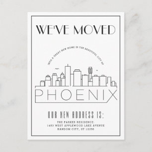 Phoenix, Arizona Modern Deco   Adreswijziging Aankondigingskaart