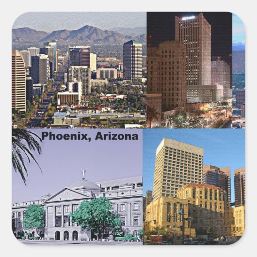 Phoenix Arizona Montage Vierkante Sticker (Voorkant)