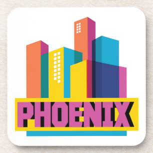 Phoenix, Arizona   Neon Skyline Drankjes Onderzetter