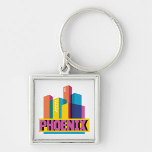 Phoenix, Arizona Neon Skyline Sleutelhanger