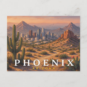 Phoenix Arizona Reisansichtkaart Woestijn Skylin Briefkaart