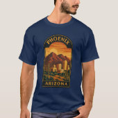 Phoenix Arizona Retro Art Deco T-shirt (Voorkant)