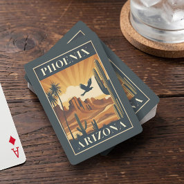 Phoenix Arizona Retro Travel Poster Playing Cards Pokerkaarten