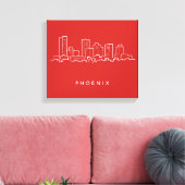 Phoenix Arizona Skyline Canvas Afdruk (Insitu (Woonkamer))