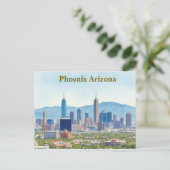 Phoenix Arizona Skyline in de  schilderkunst overd Briefkaart (Staand voorkant)